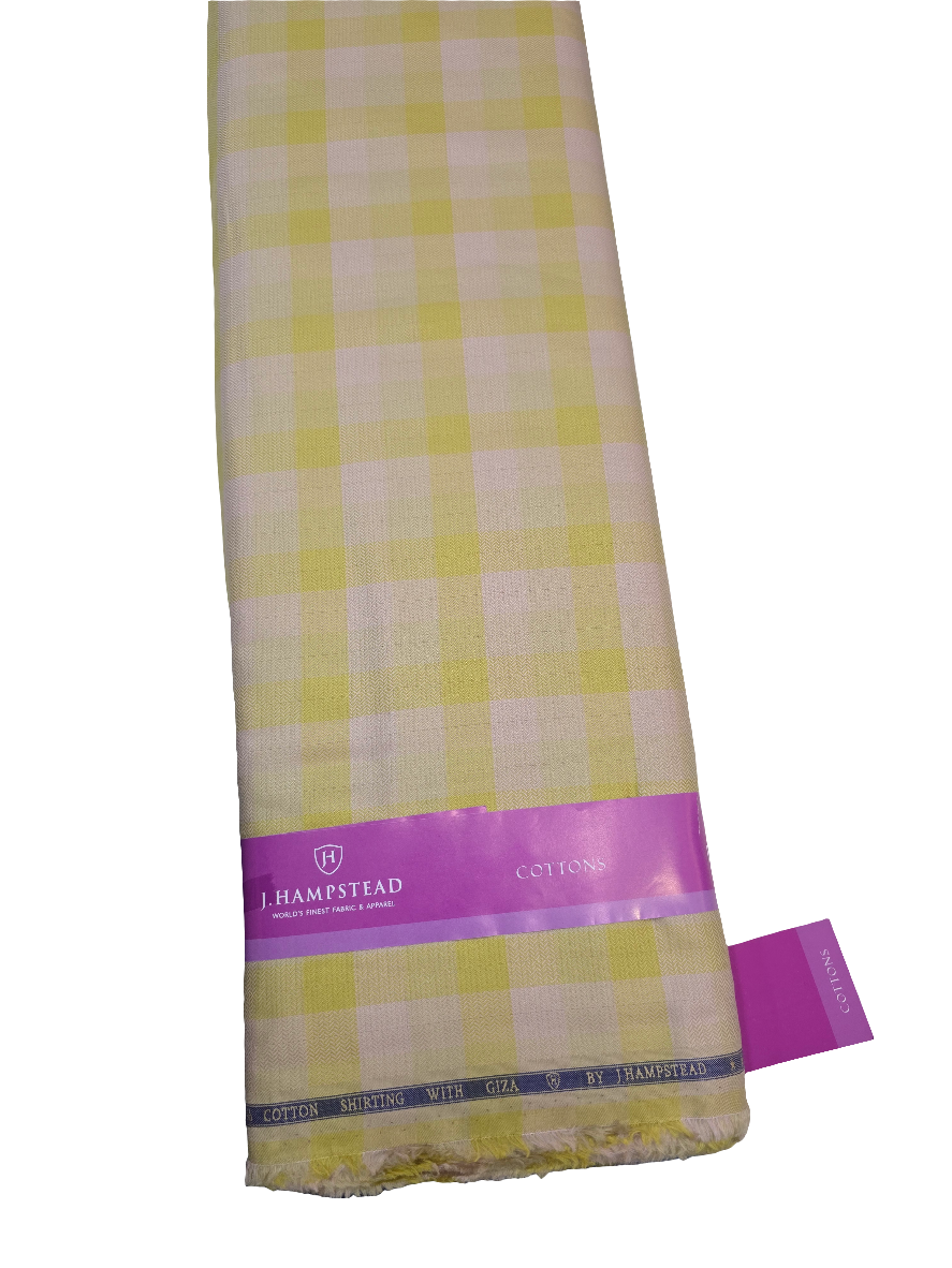 Montivora Men’s Giza Cotton Checks Unstitched Shirting Fabric