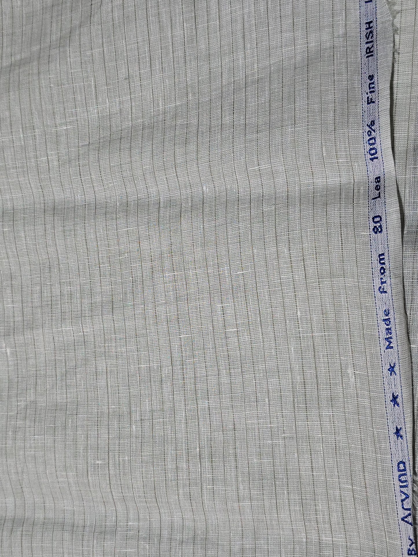 Arvind Men’s Pure Linen 80 LEA Stripes Unstitched Shirting Fabric.