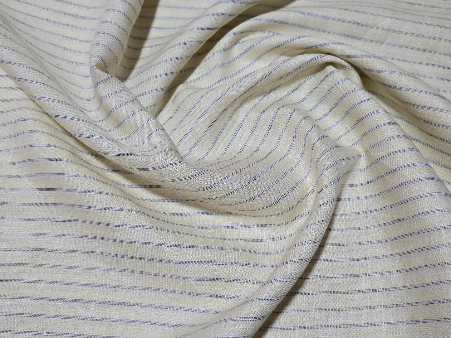Arvind Men’s 100% Linen 70 LEA Stripes Unstitched Shirting Fabric.