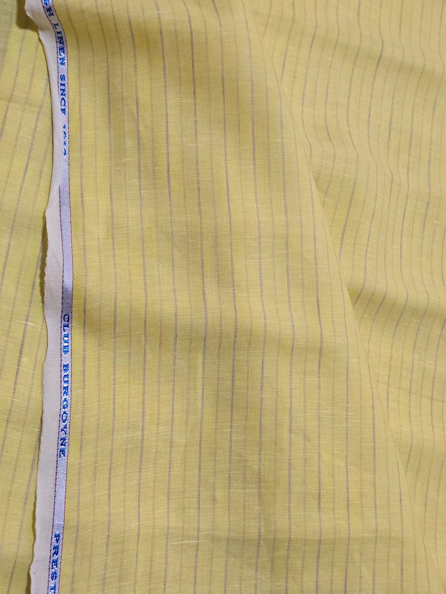 Burgoyne Men’s 100% Linen 60 LEA Stripes Unstitched Shirting Fabric.