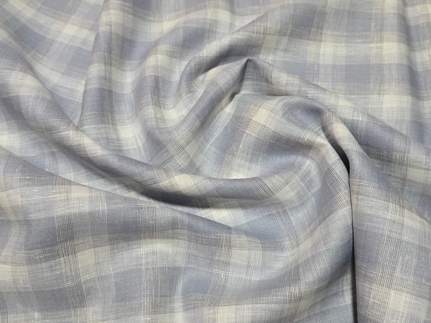 Tissuti Men’s Pure Linen 60 LEA Checks Unstitched Shirting Fabric.