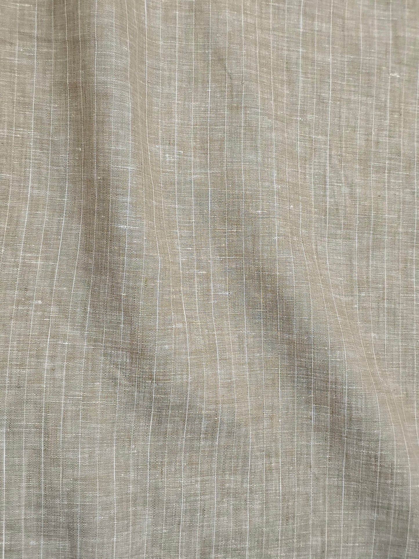 Arvind Men’s 100% Linen 80 LEA Stripes Unstitched Shirting Fabric.