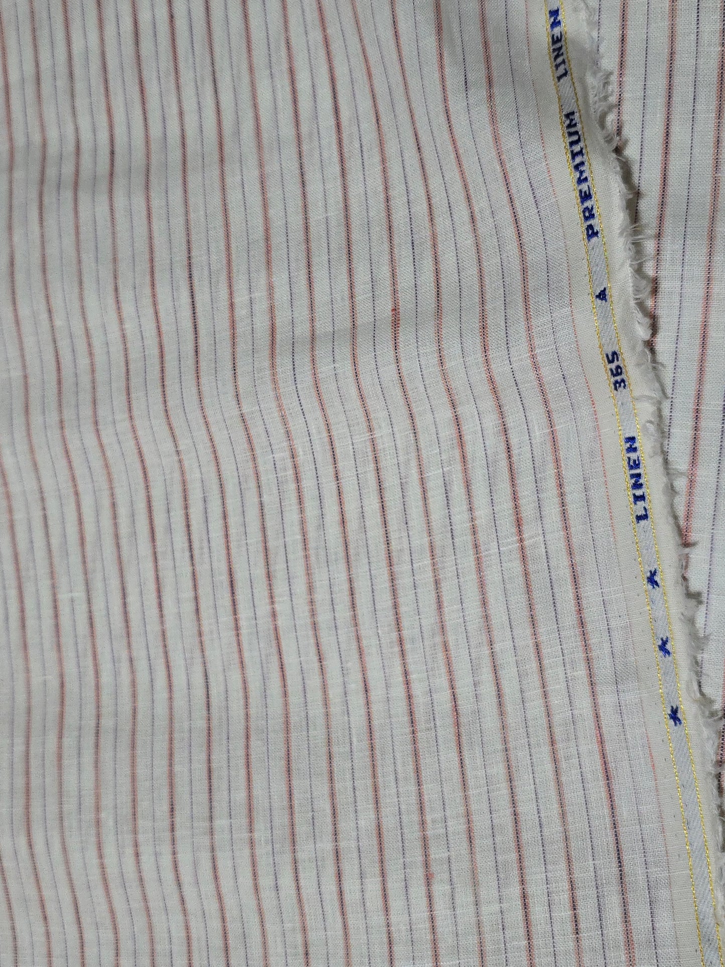 Arvind Men’s Pure Linen 60 LEA Stripes Unstitched Shirting Fabric.