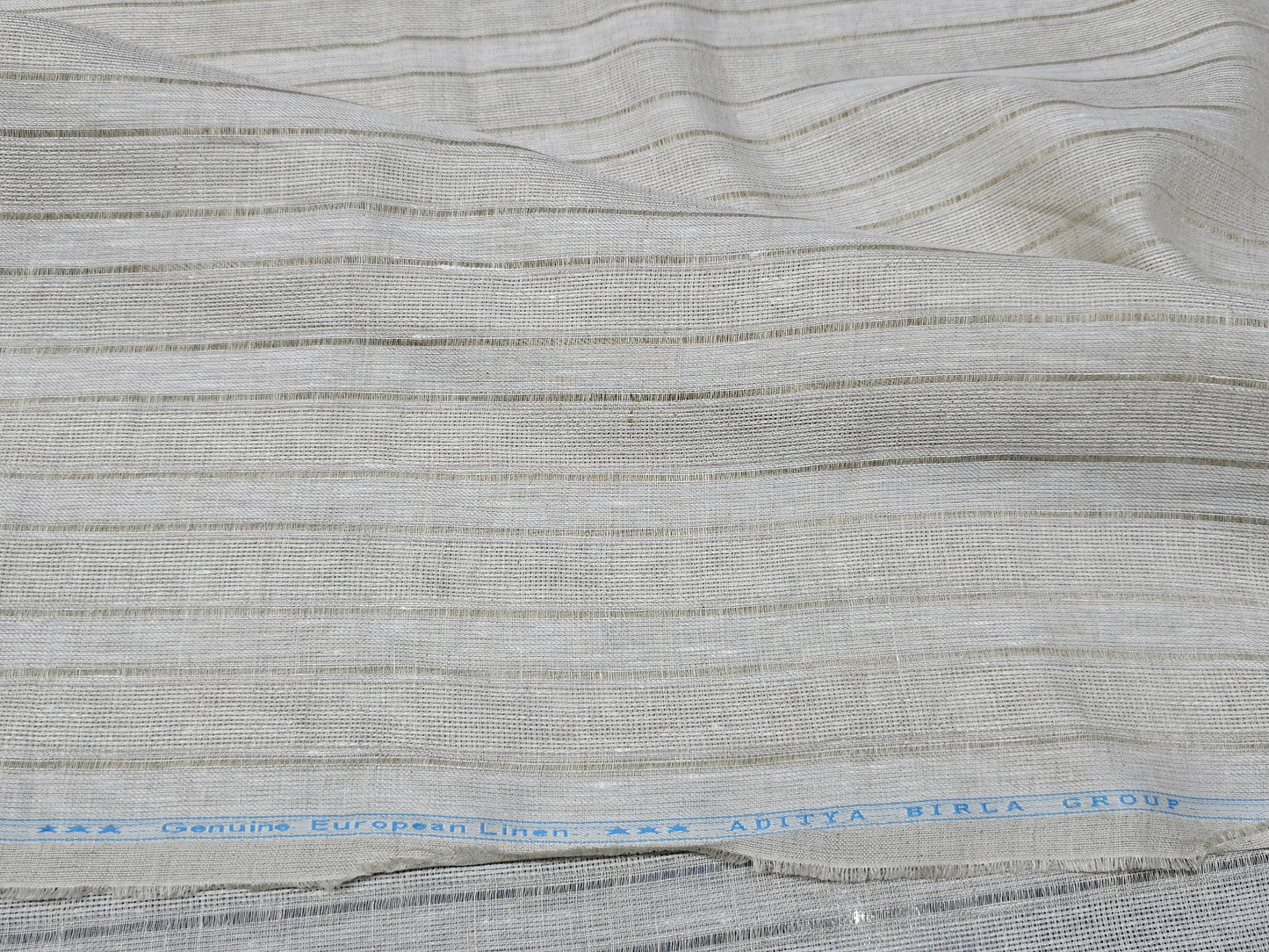 Aditya Birla Linen Club 100% Genuine European Jute Linen self stripes Jute shirting fabric