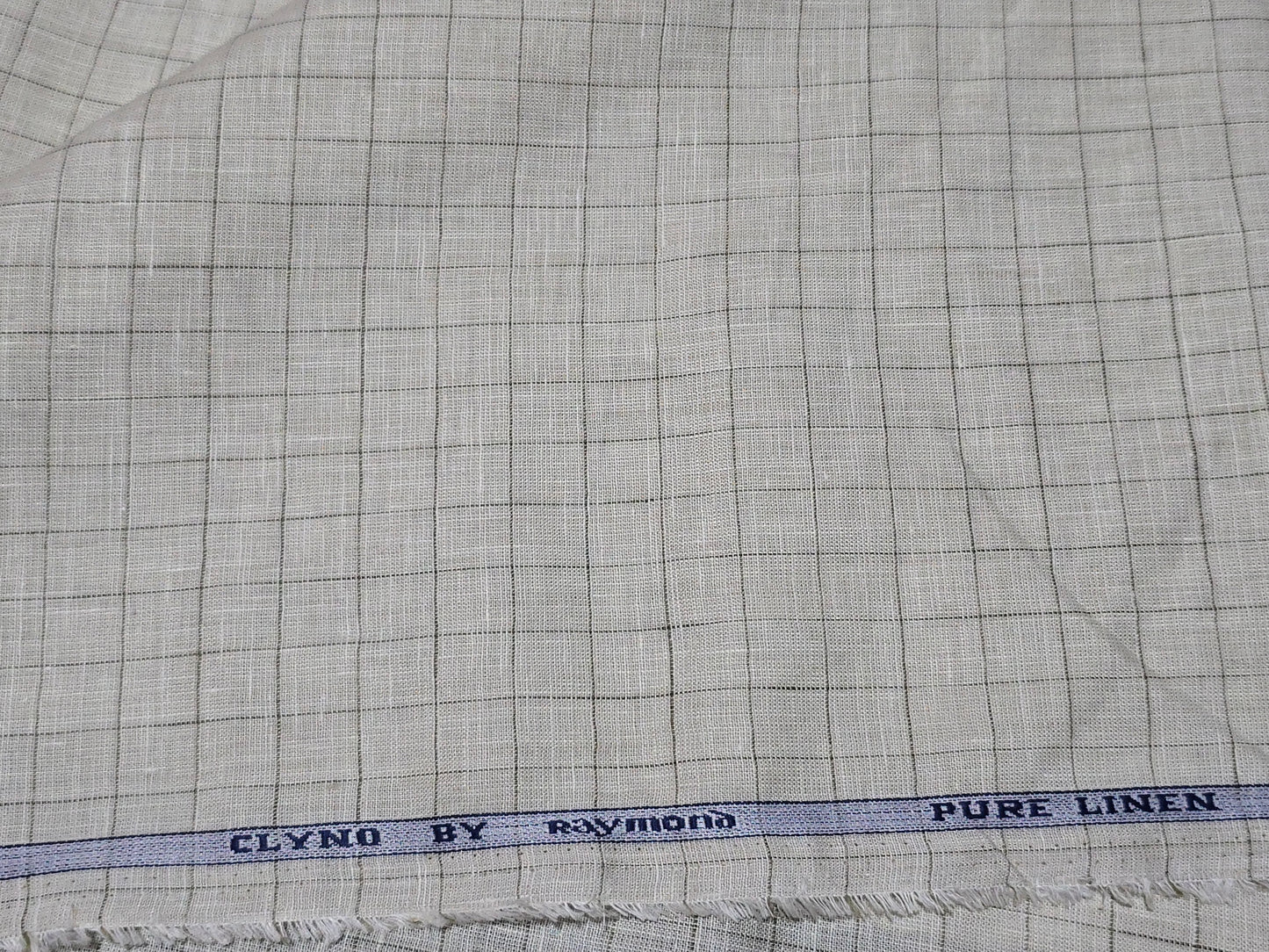 Raymonds Men’s 100% Linen 60 LEA Checks Unstitched Shirting Fabric.