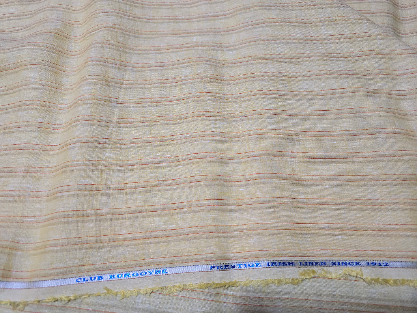 Burgoyne Men’s 100% Linen 60 LEA Stripes Unstitched Shirting Fabric.
