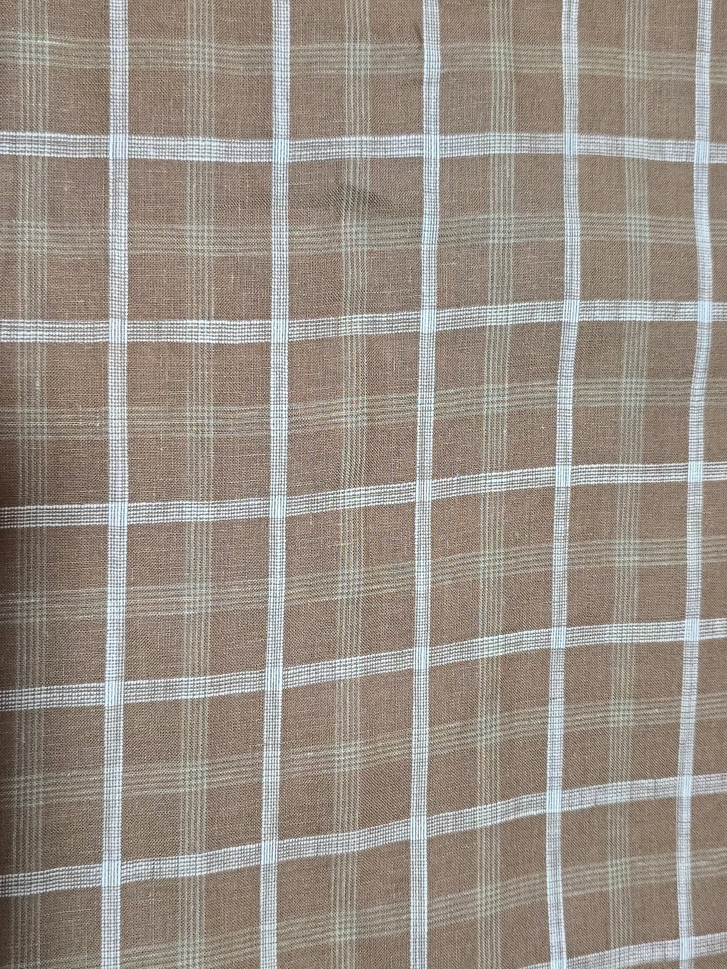 True Value Men’s Pure Linen 75 LEA Broad Checks Unstitched Shirting Fabric.