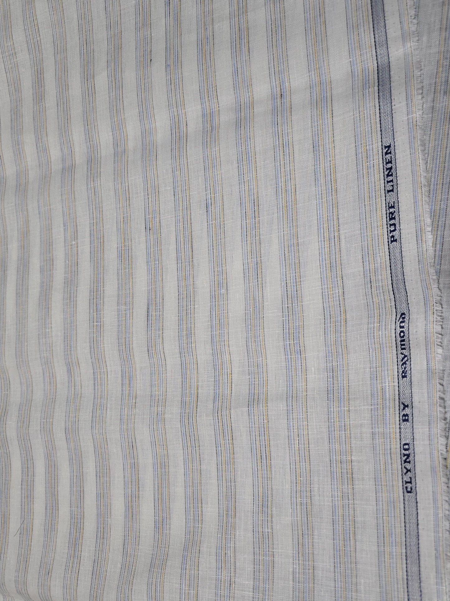 Raymond Men’s Pure Linen 60 LEA Stripes Unstitched Shirting Fabric.