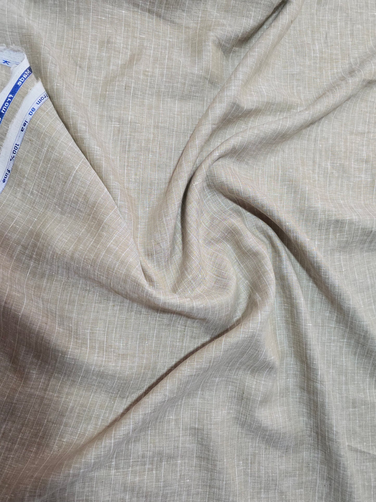 Arvind Men’s 100% Linen 80 LEA Stripes Unstitched Shirting Fabric.
