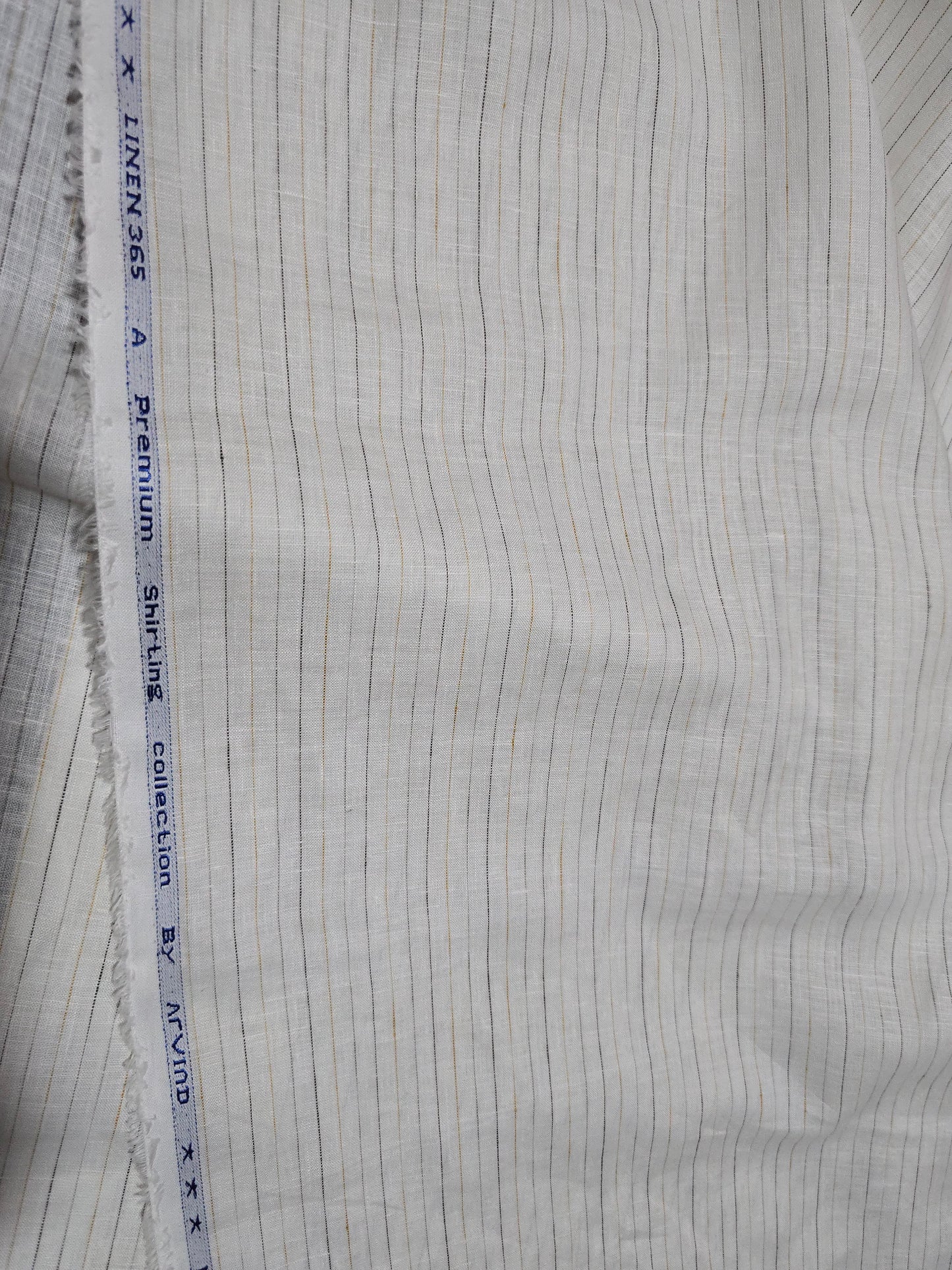 Arvind Men’s 100% Linen 60 LEA Stripes  Unstitched Shirting Fabric.