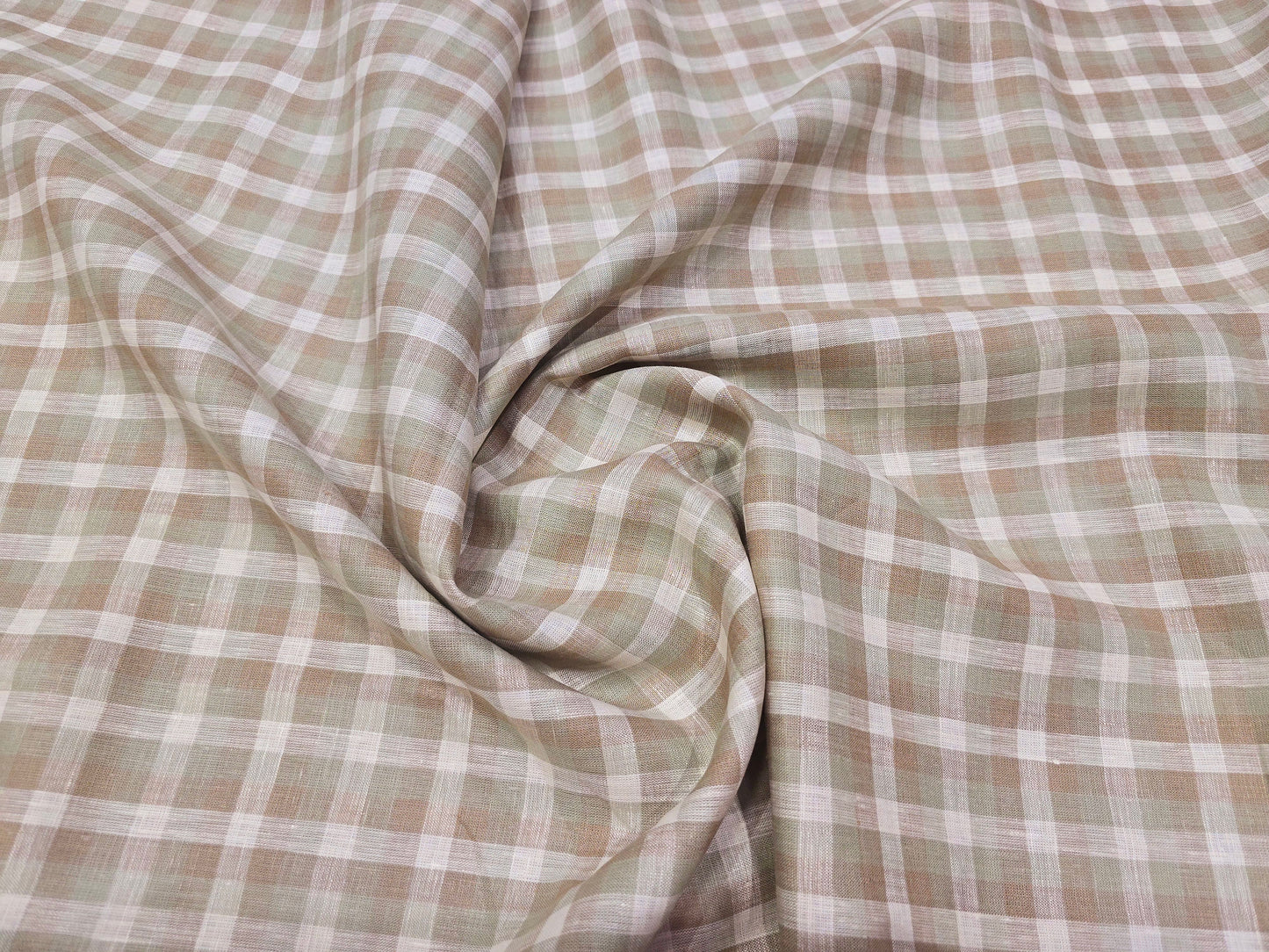 Tessuti 100% Irish linen 60 lea checks shirting fabric