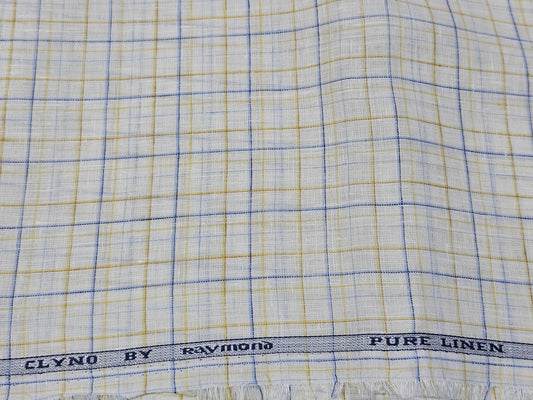 Raymond 100% Linen 60 lea Checks shirting fabric