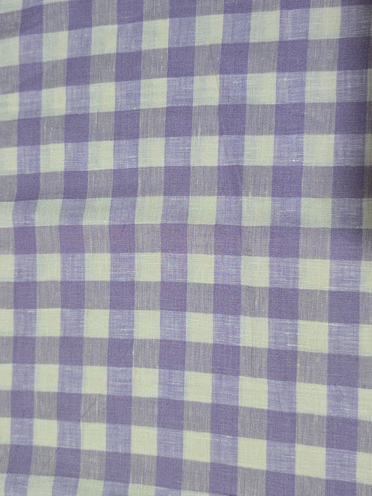 Burgoyne Men’s Pure Linen 60 LEA Checks  Unstitched Shirting Fabric.