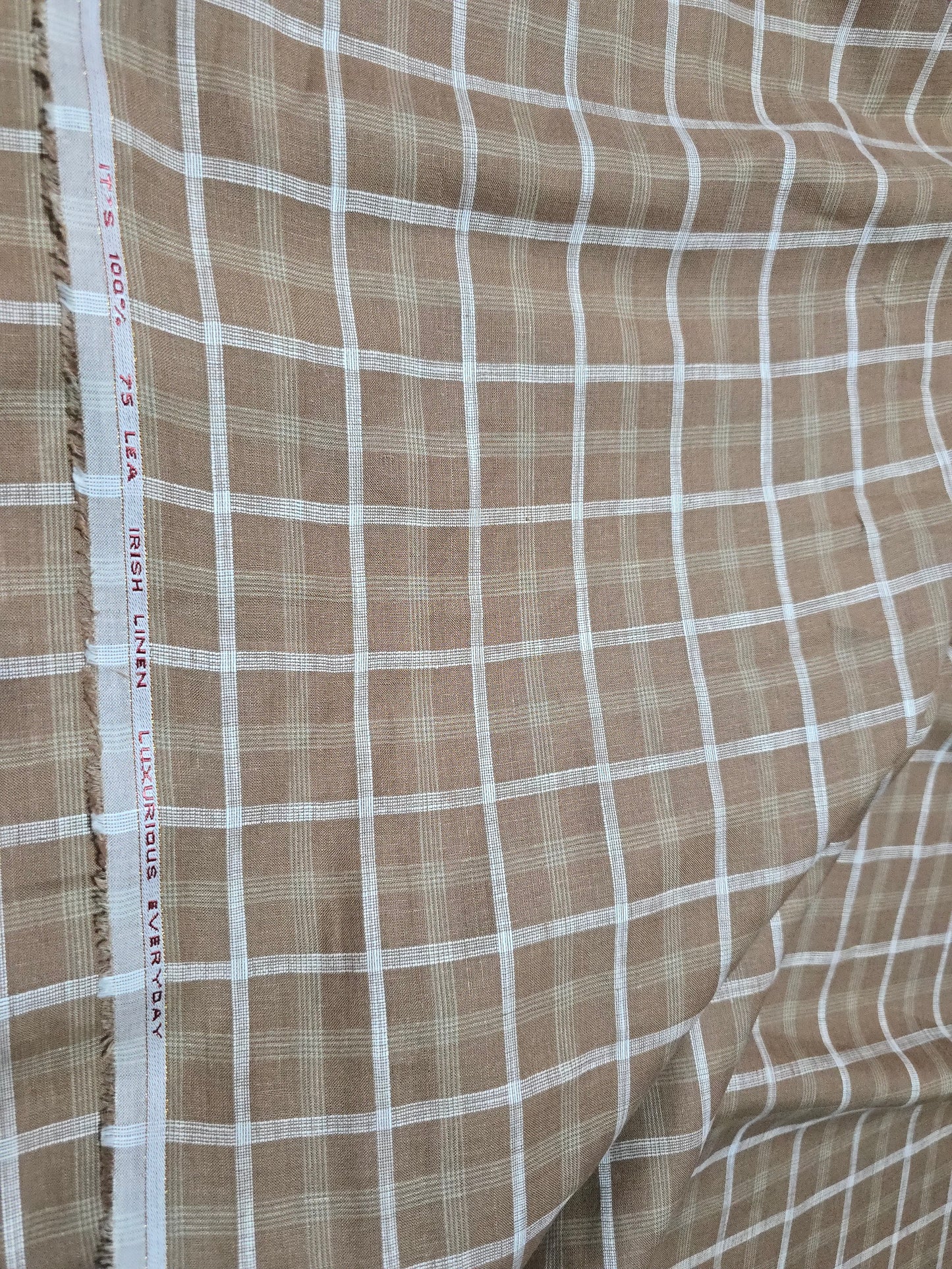 True Value Men’s Pure Linen 75 LEA Broad Checks  Unstitched Shirting Fabric.