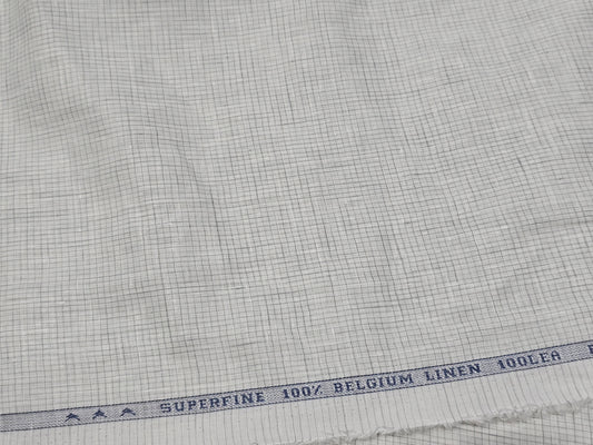 Solino brand 100% Superfine Belgium linen 100 lea small checks shirting fabric