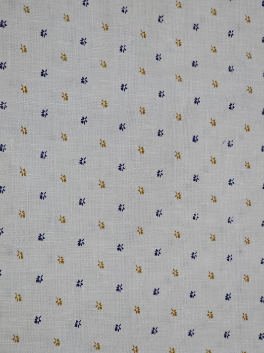 European Linen Men’s 100% Linen 60 LEA Printed  Unstitched Shirting Fabric.