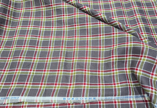 Burgoyne brand 100% Irish linen 60 lea broad checks shirting fabric