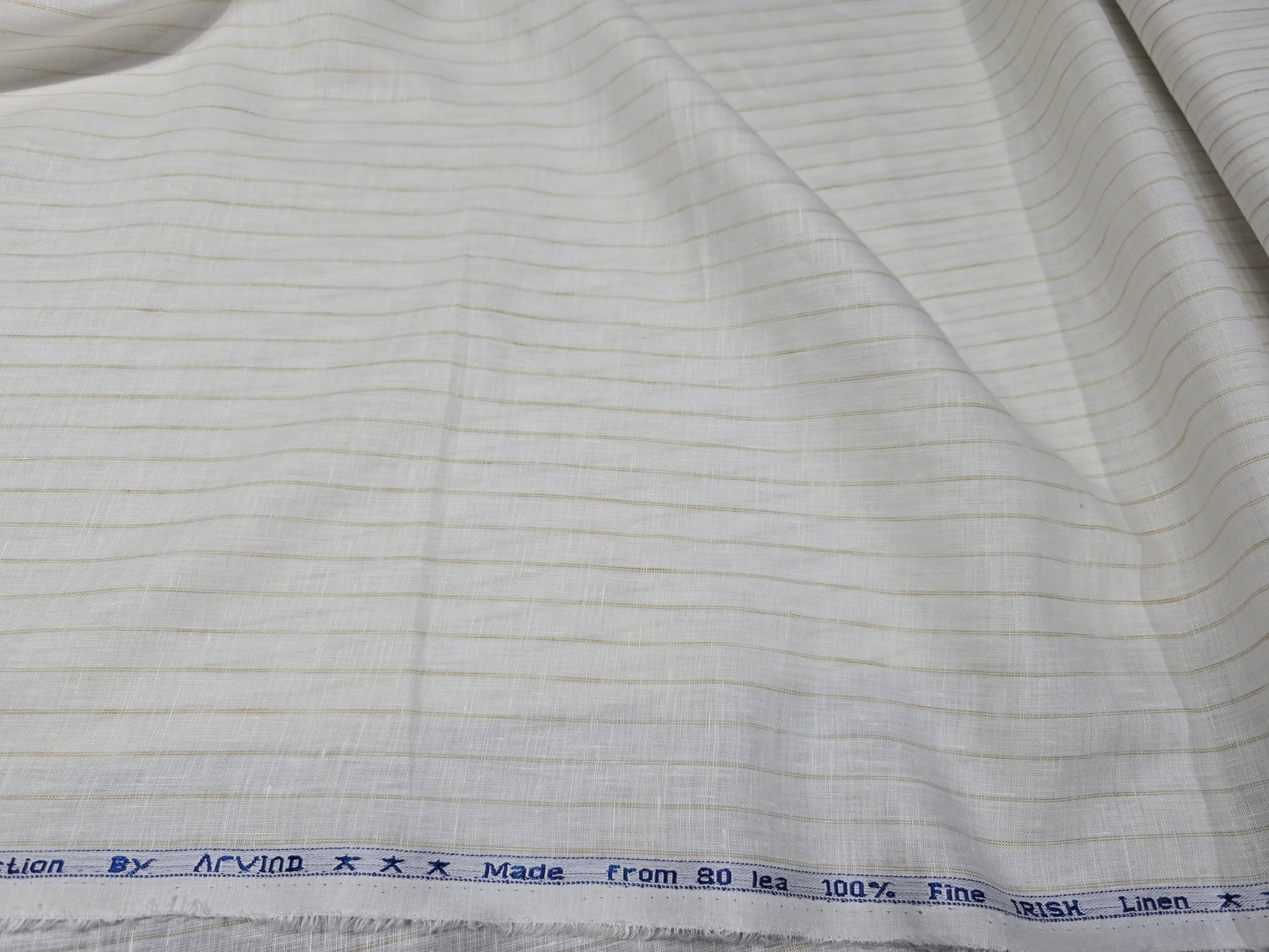 Arvind Men s Pure Linen 80 LEA Stripes Unstitched Shirting Fabric. Godavari Textiles and Furnishings