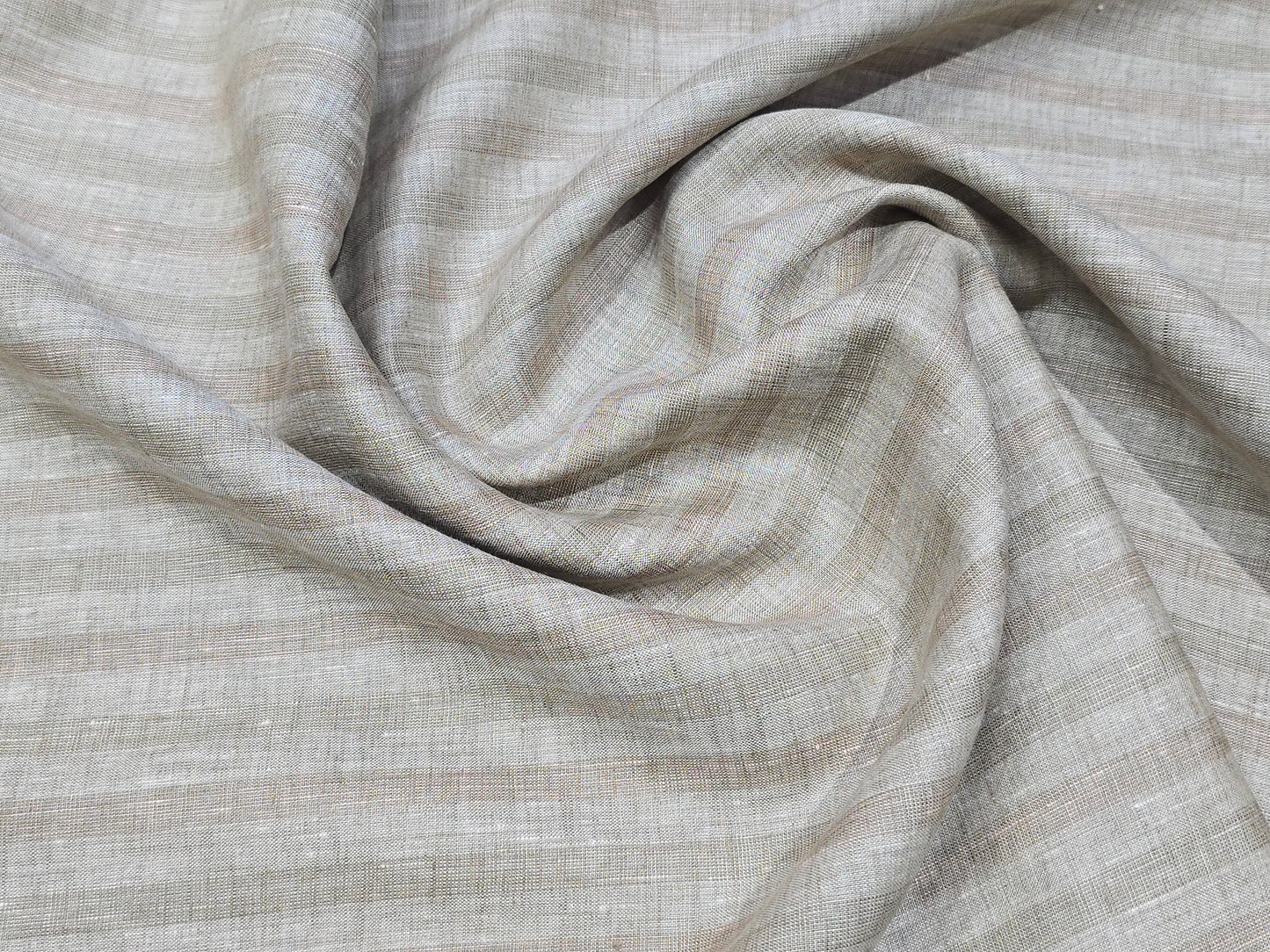 True Linen 100% Linen 75 lea Stripes shirting fabric