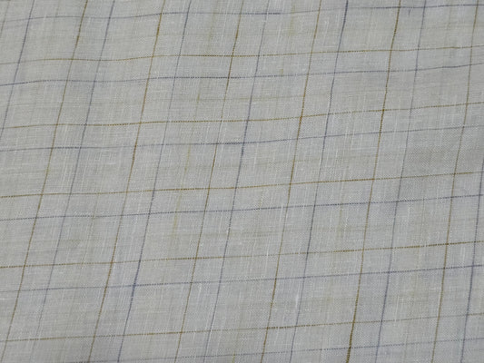 Arvind Men’s Pure Linen 80 LEA checks on  Unstitched Shirting Fabric.