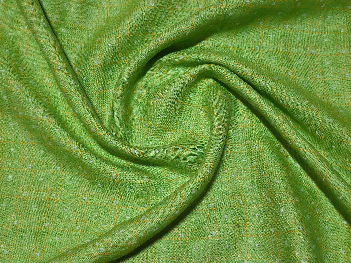 Raymond Men’s Pure Linen jaquard print on green Unstitched Shirting Fabric.