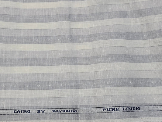 Raymond 100% Linen 60 lea Stripes with self design shirting fabric