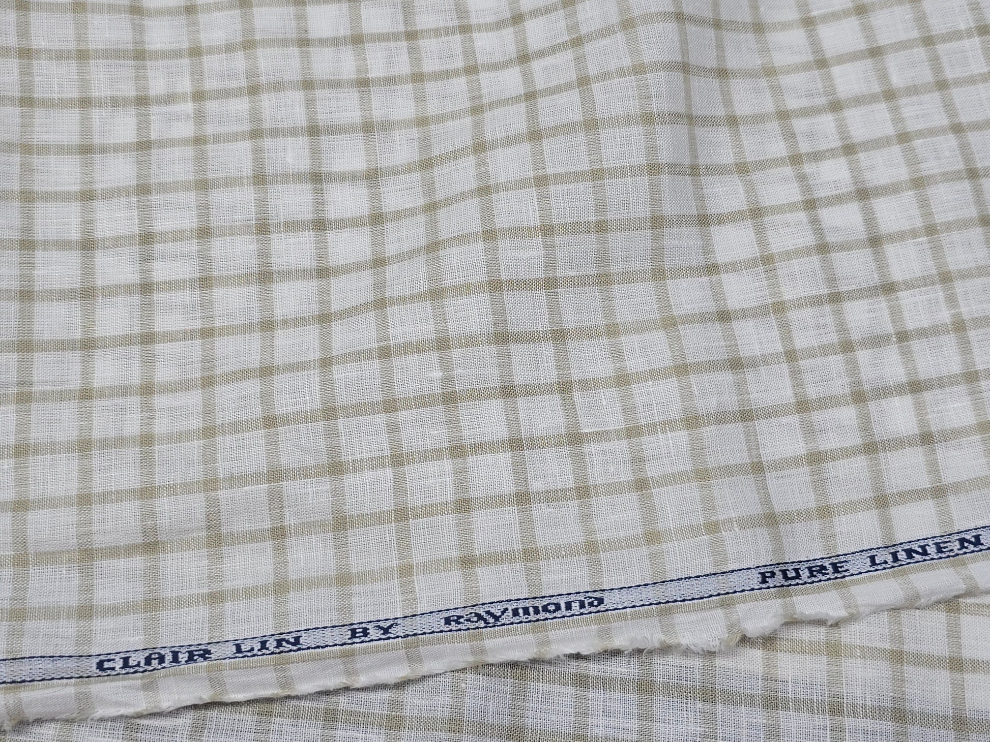 Raymond brand 100% linen 60 lea checks shirting fabric – Godavari