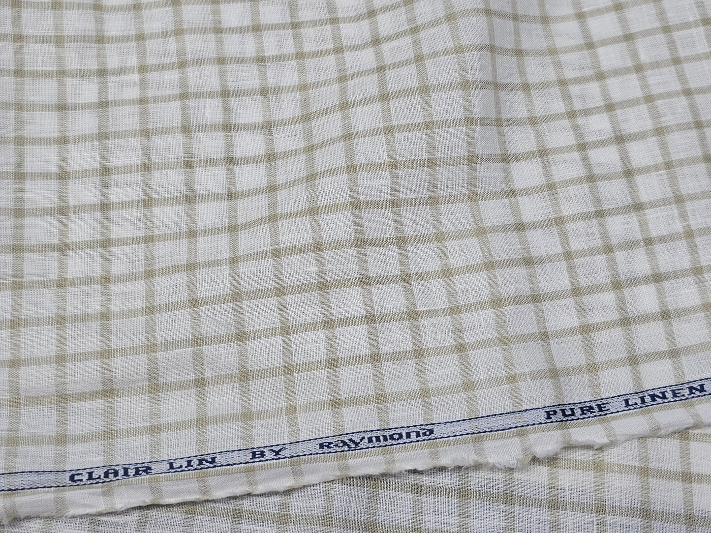 Raymond brand 100%  linen 60 lea checks shirting fabric