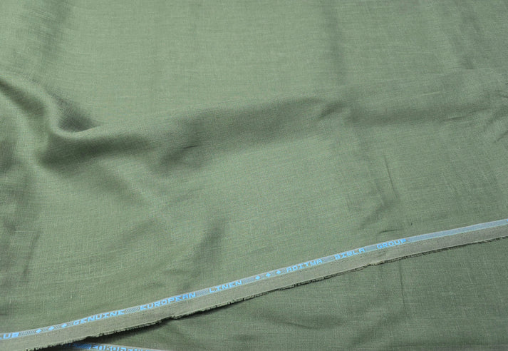 Aditya Birla Linen Club 100% Genuine European Linen 60Lea green plain ...