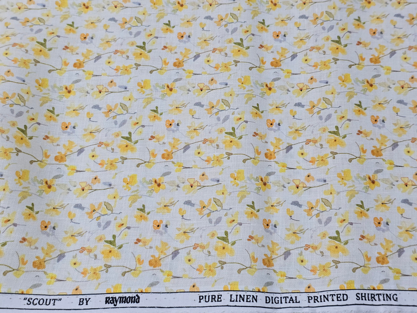 Raymond 100% Linen digital print shirting fabric