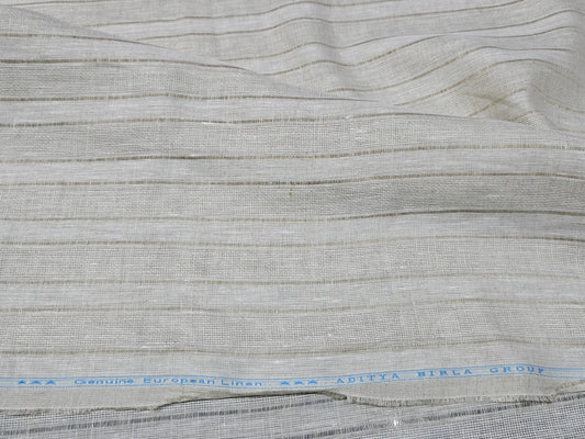 Aditya Birla Linen Club 100% Genuine European Jute Linen  self stripes Jute shirting fabric