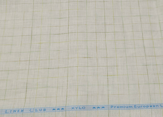 Aditya Birla Linen Club 100% Premium European linen 80 lea shirting Checks fabric