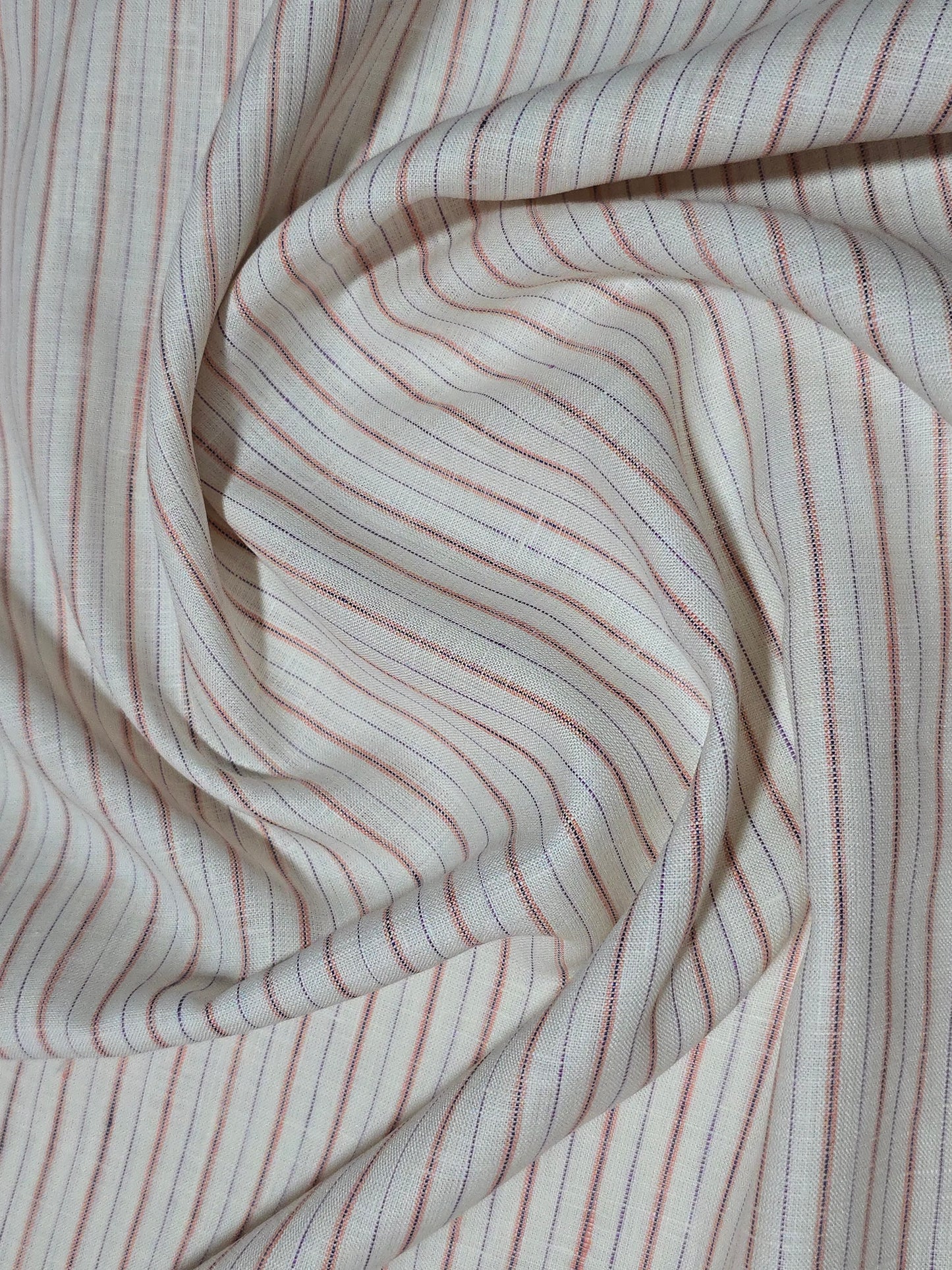 Arvind Men’s Pure Linen 60 LEA Stripes  Unstitched Shirting Fabric.