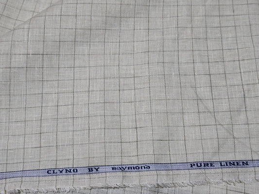 Raymonds Men’s 100% Linen 60 LEA Checks  Unstitched Shirting Fabric.