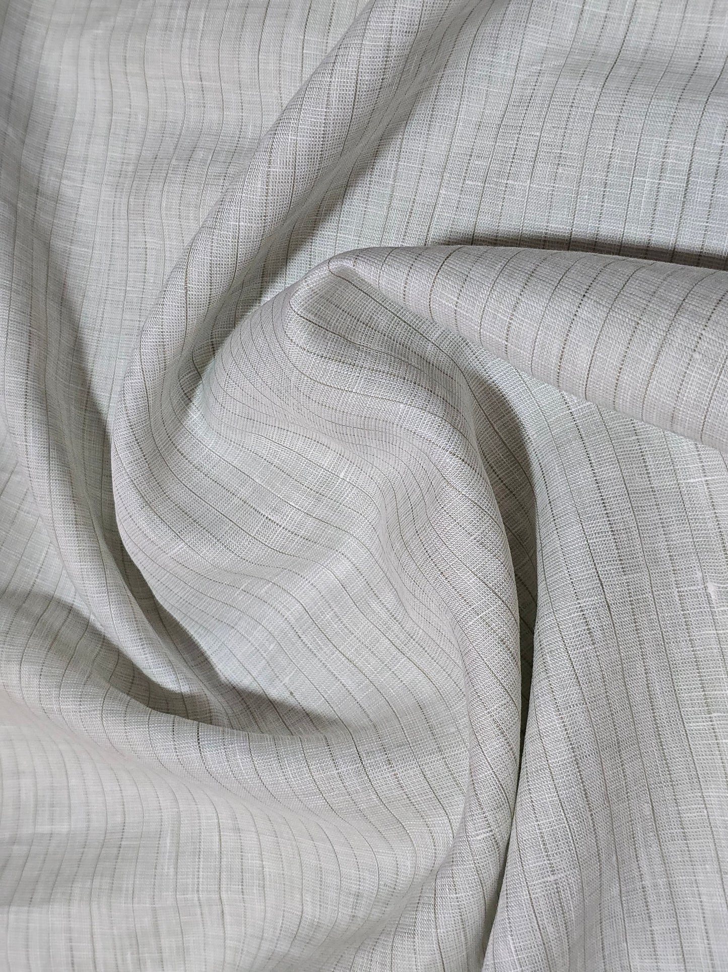 Arvind Men’s Pure Linen 80 LEA Stripes  Unstitched Shirting Fabric.