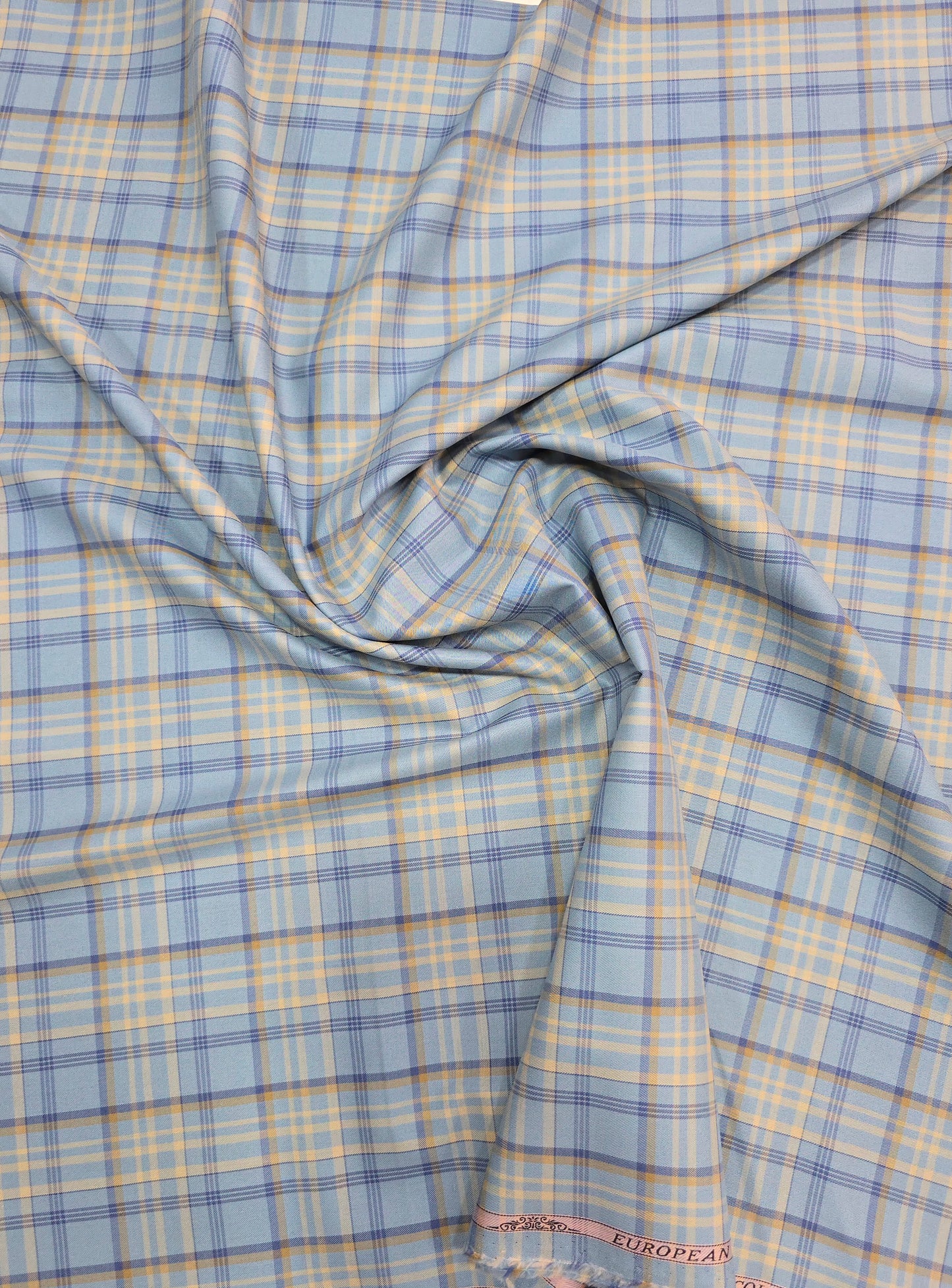 Montivora Men’s Giza Cotton Checks Unstitched Shirting Fabric