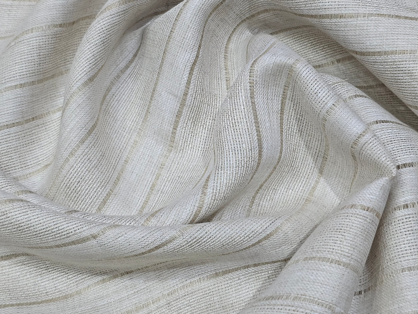 Aditya Birla Linen Club 100% Genuine European Jute Linen  self stripes Jute shirting fabric