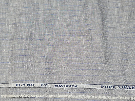 Raymond 100% Linen 60 lea self small stripes shirting fabric