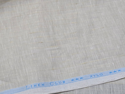 Aditya Birla Linen Club 100% Premium European linen 80 lea stripes shirting fabric