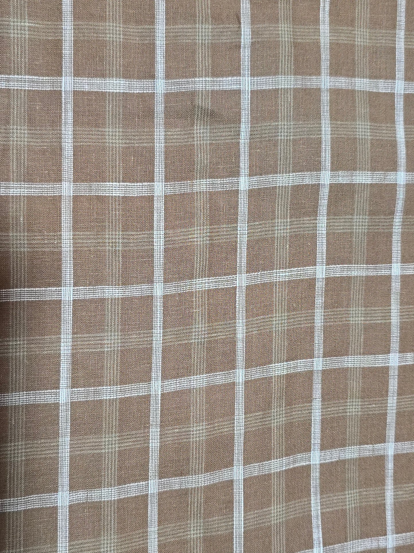 True Value Men’s Pure Linen 75 LEA Broad Checks  Unstitched Shirting Fabric.