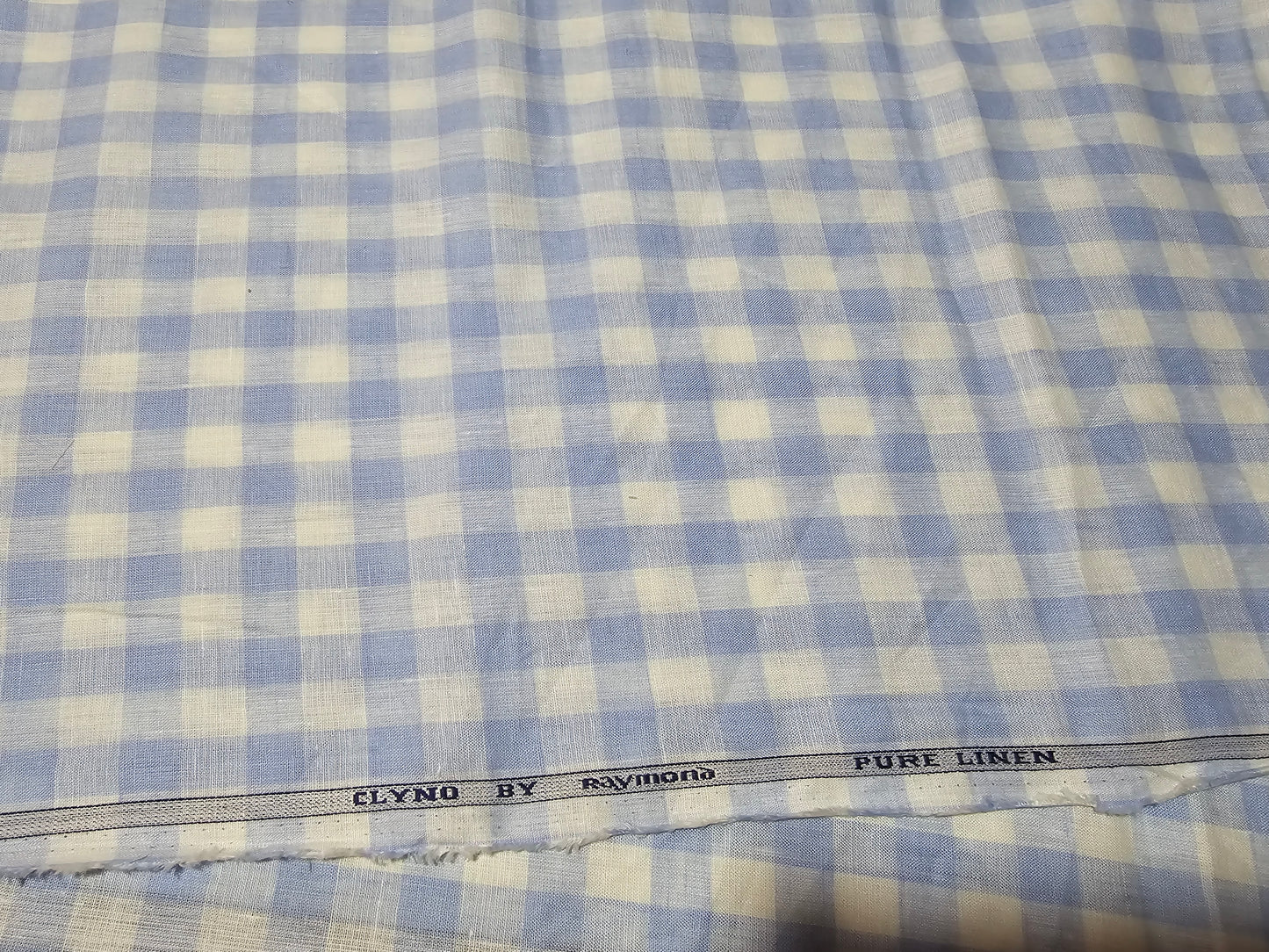 Raymond Men’s 100% Linen 60 LEA Checks  Unstitched Shirting Fabric.