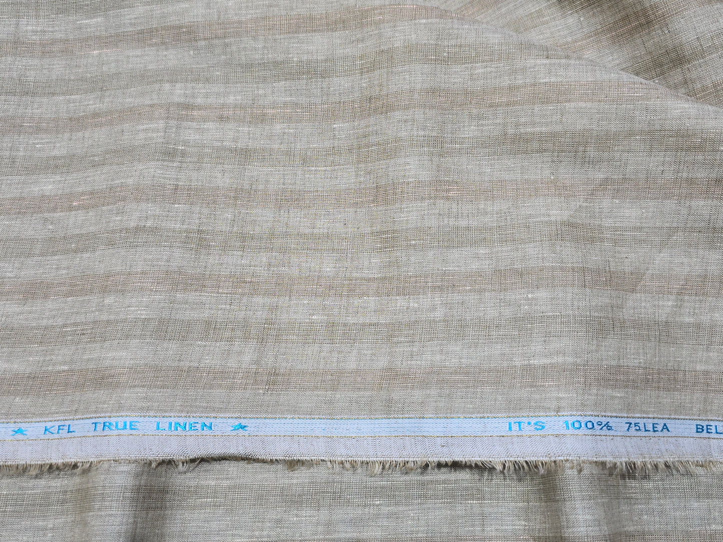 True Linen 100% Linen 75 lea Stripes shirting fabric