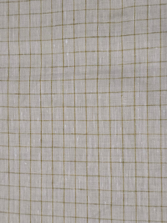 Arvind Men’s Pure Linen 60 LEA Checks  Unstitched Shirting Fabric.