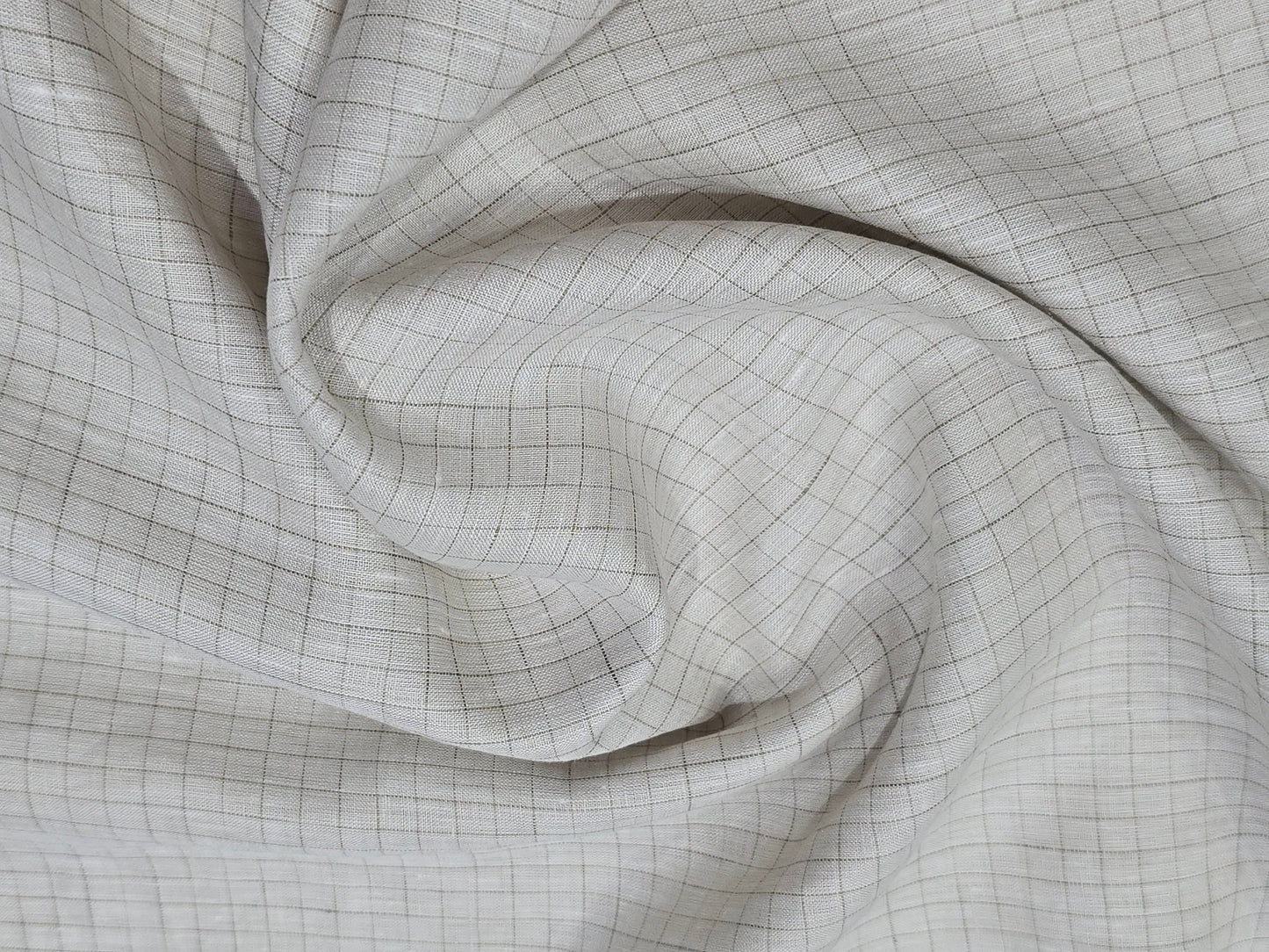 Arvind brand 100% linen 80 lea checks shirting fabric