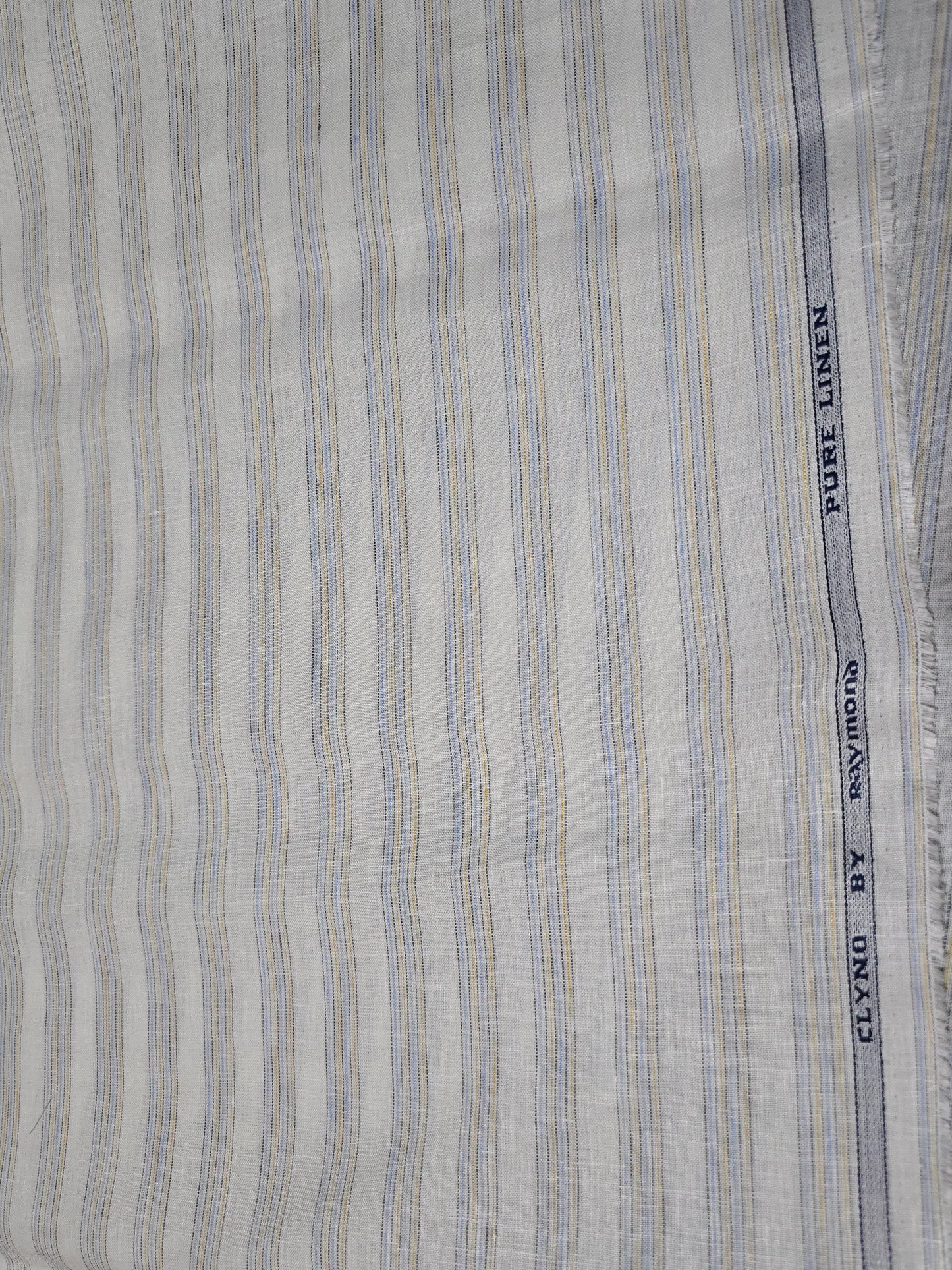 Raymond Men’s Pure Linen 60 LEA Stripes  Unstitched Shirting Fabric.