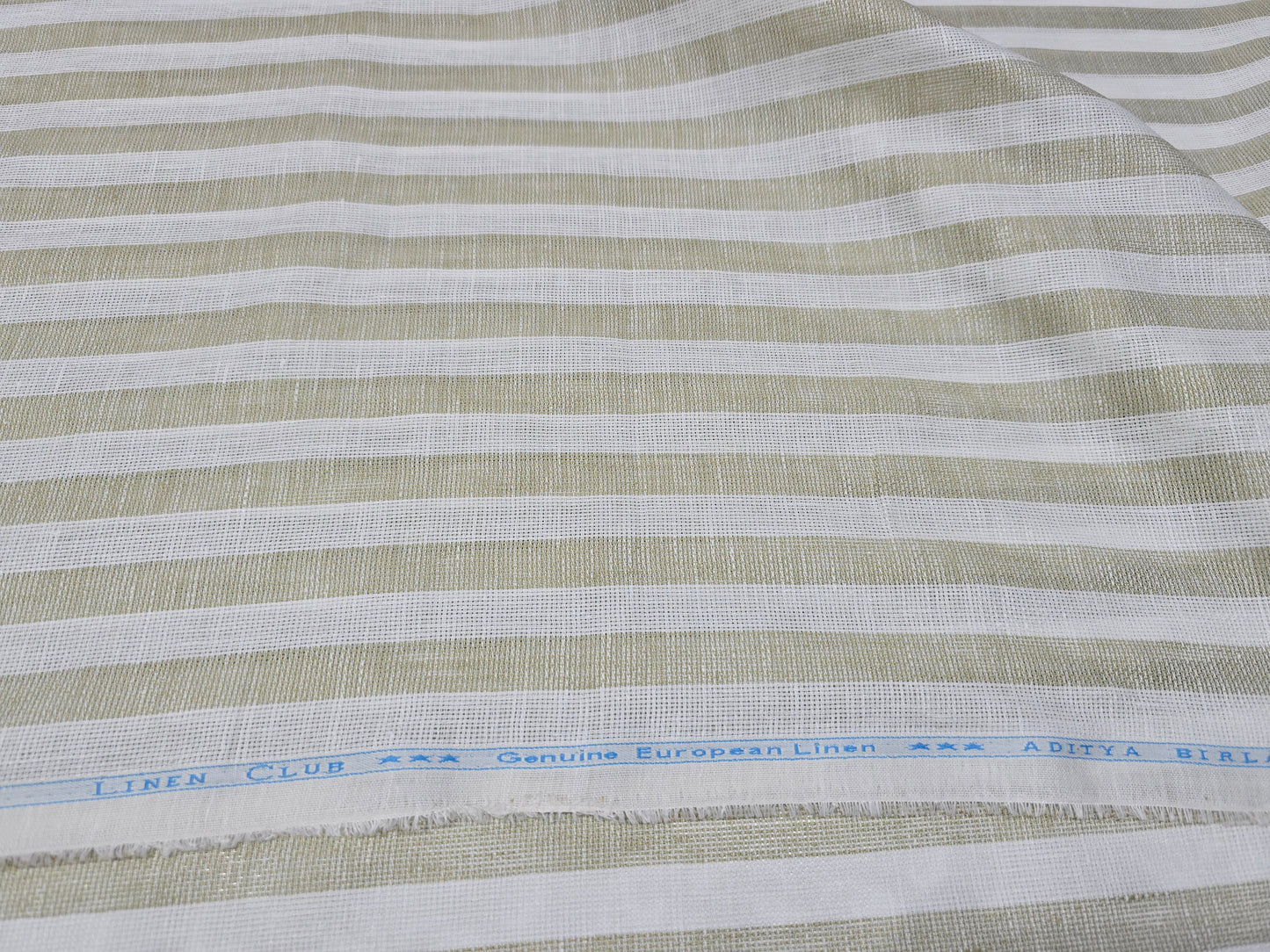 Aditya Birla Linen Club 100% Genuine European Linen 60Lea jute linen Stripes shirting fabric