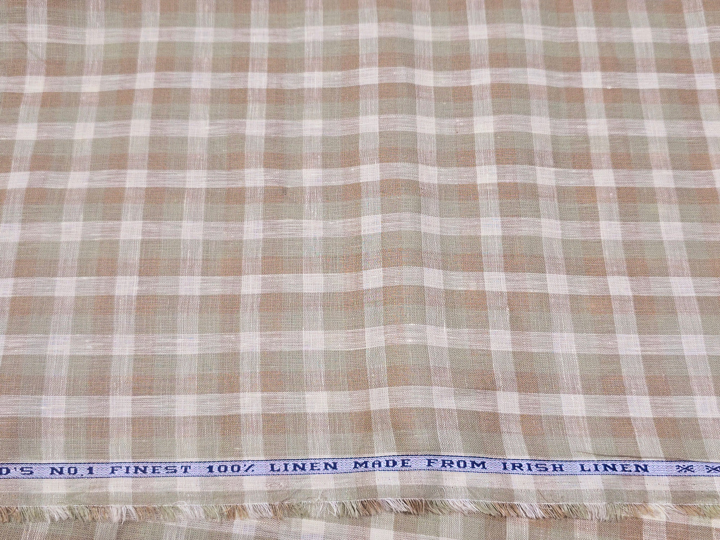 Tessuti 100% Irish linen 60 lea checks shirting fabric