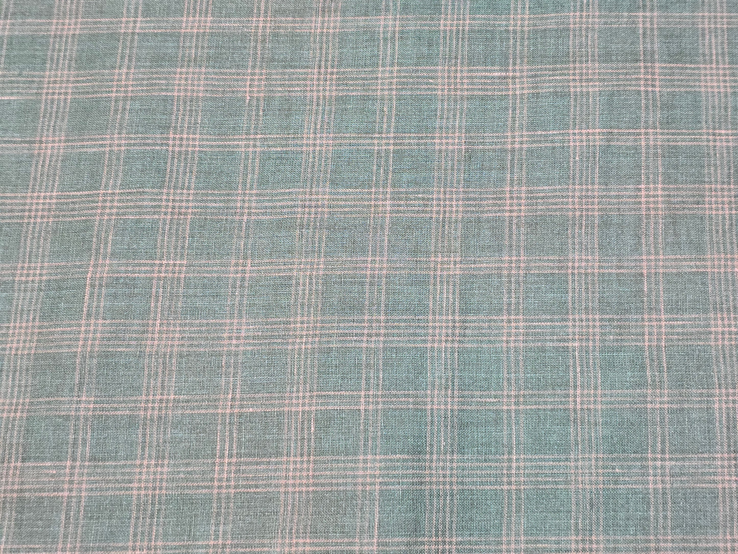 Aditya Birla Linen Club 100% Genuine European Linen 60Lea green checks shirting fabric