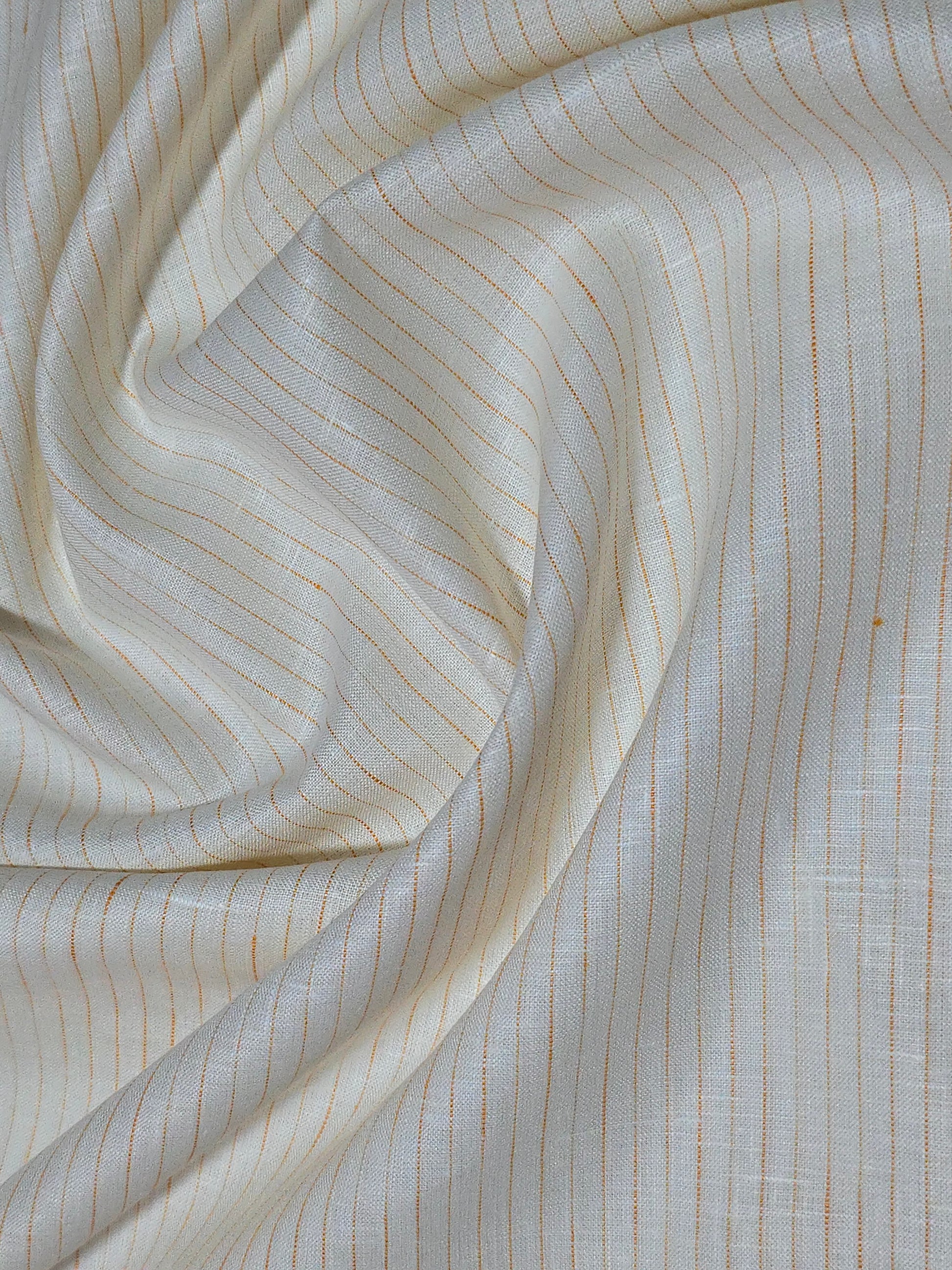 Arvind Men's Pure Linen 60 LEA Stripes Unstitched Shirting Fabric