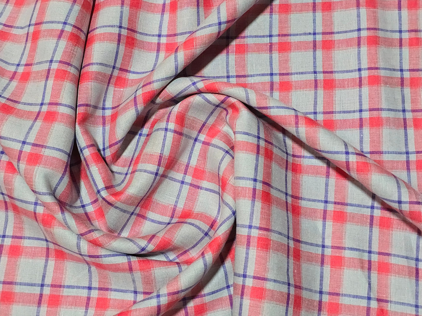 Burgoyne Men’s Pure Linen 70 LEA Broad checks Unstitched Shirting Fabric.